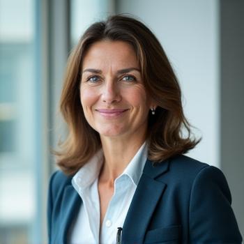 Portret Dr. Marije Popović, medicinskog direktora Vitališta. Izgleda autoritativno, ali sa toplim osmehom.